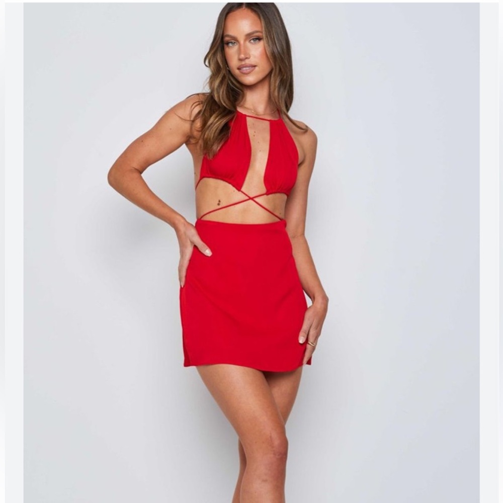 Red mini dress